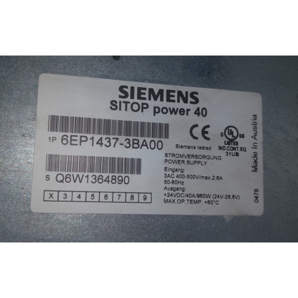 Siemens 6EP1437-3BA00 AC/DC DIN sínes tápegység