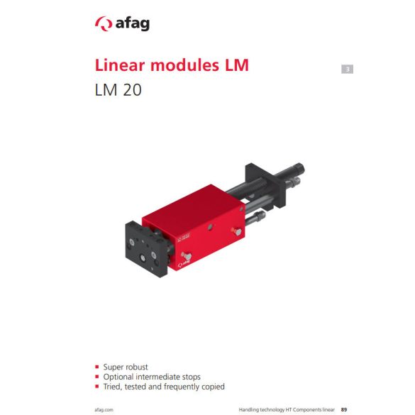 Afag LM 20/90 pneumatikus lineáris modul