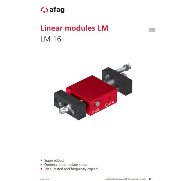 Afag LM 16/30 pneumatikus lineáris modul