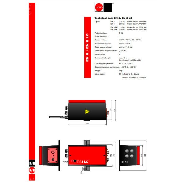 HAUG  EN 8 ionizáló tápegység