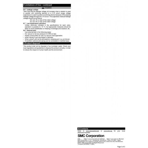 SMC VP344R-5TZ1-02A elővezérelt útszelep