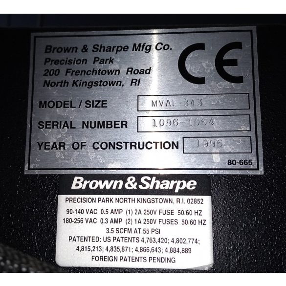 Brown & Sharpe Microval 343 mérőgép