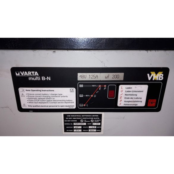 Varta Multi B-N töltő berendezés (48V, 125A wf200)